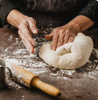 Pâte à pain en préparation
